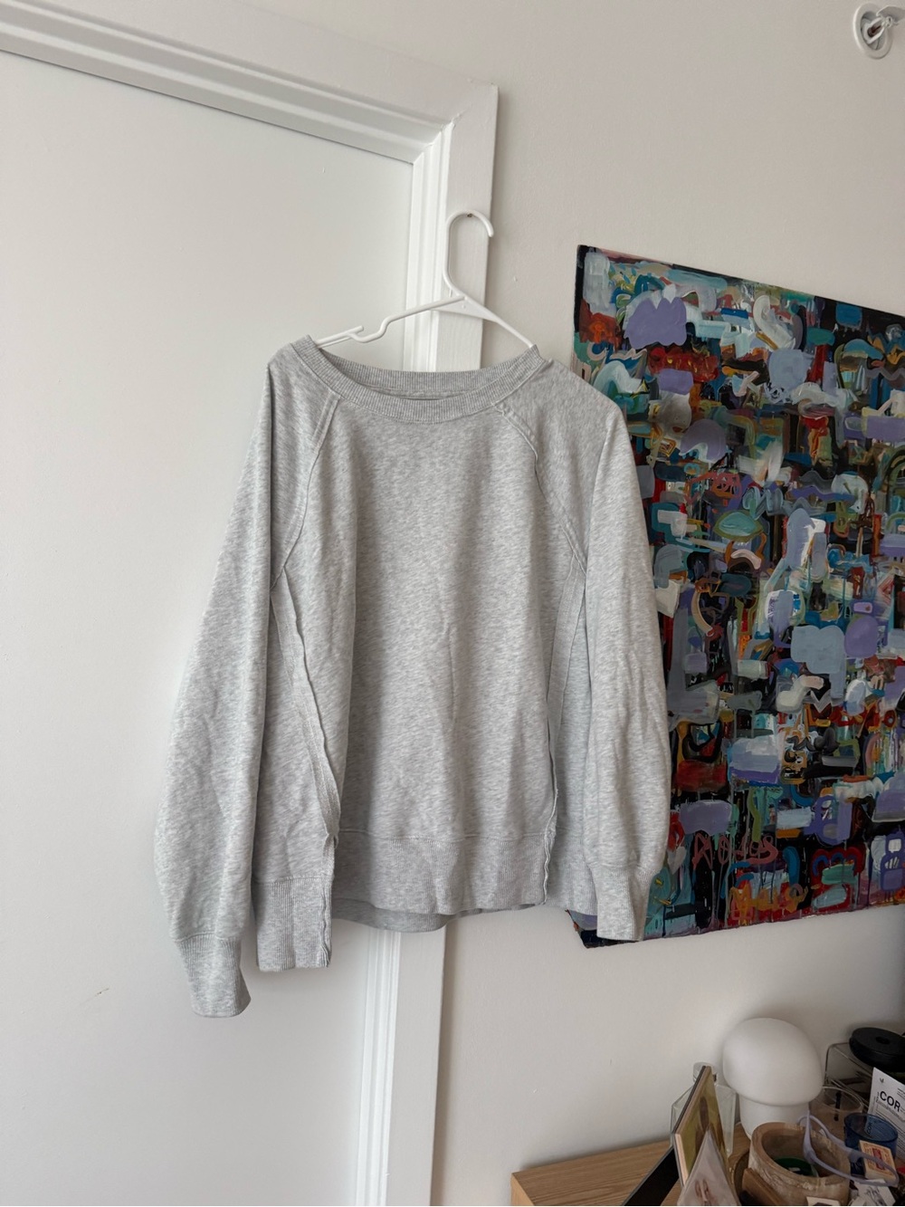 Aerie seriously lived in Light Gray Women's Crewneck Sweater